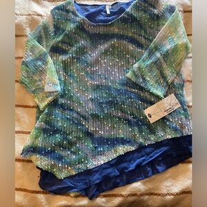 NWT Multi color beach cover up top